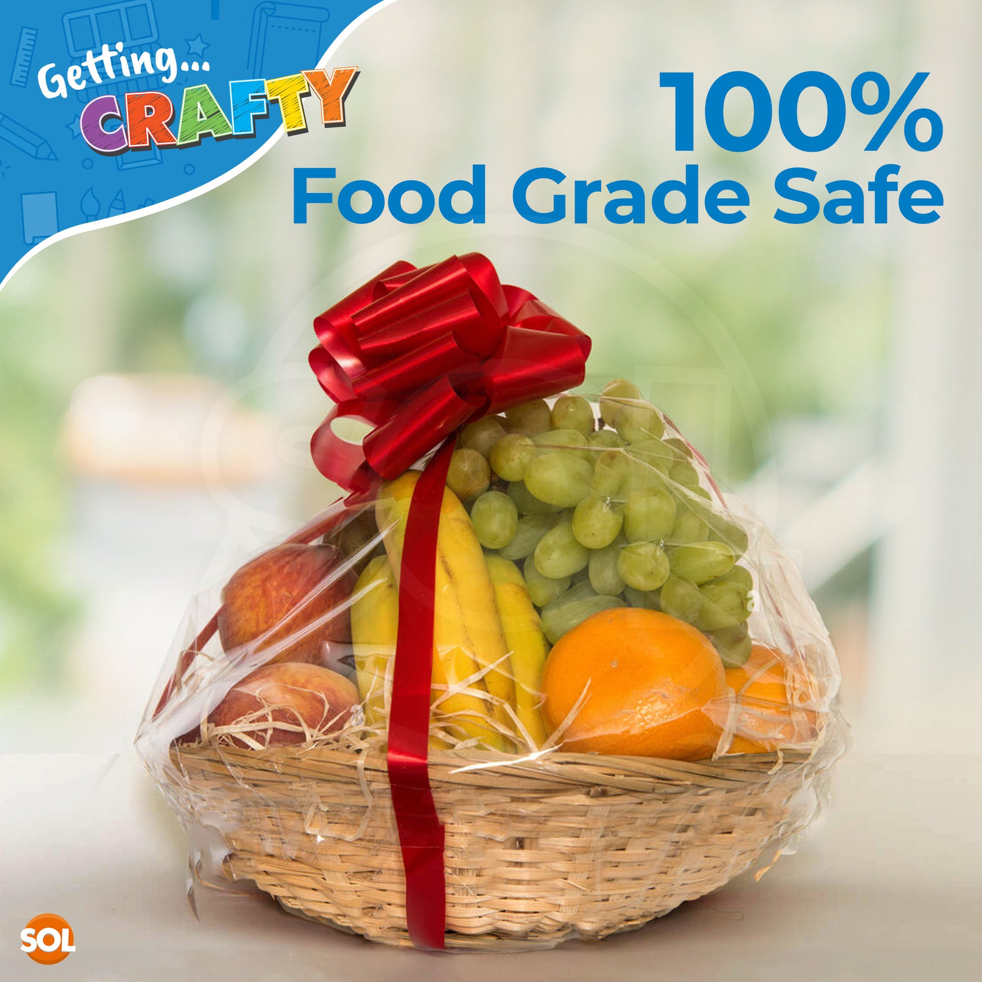 Bulk 300pk of 50x70cm Clear Cellophane Wrap for Hampers, Flower Cellophane Wrap Clear Wrapping Paper for Hamper Wrapping Cellophane Clear Wrap Hamper Clear Gift Wrap Plastic Wrap For Hampers (50x6pk)