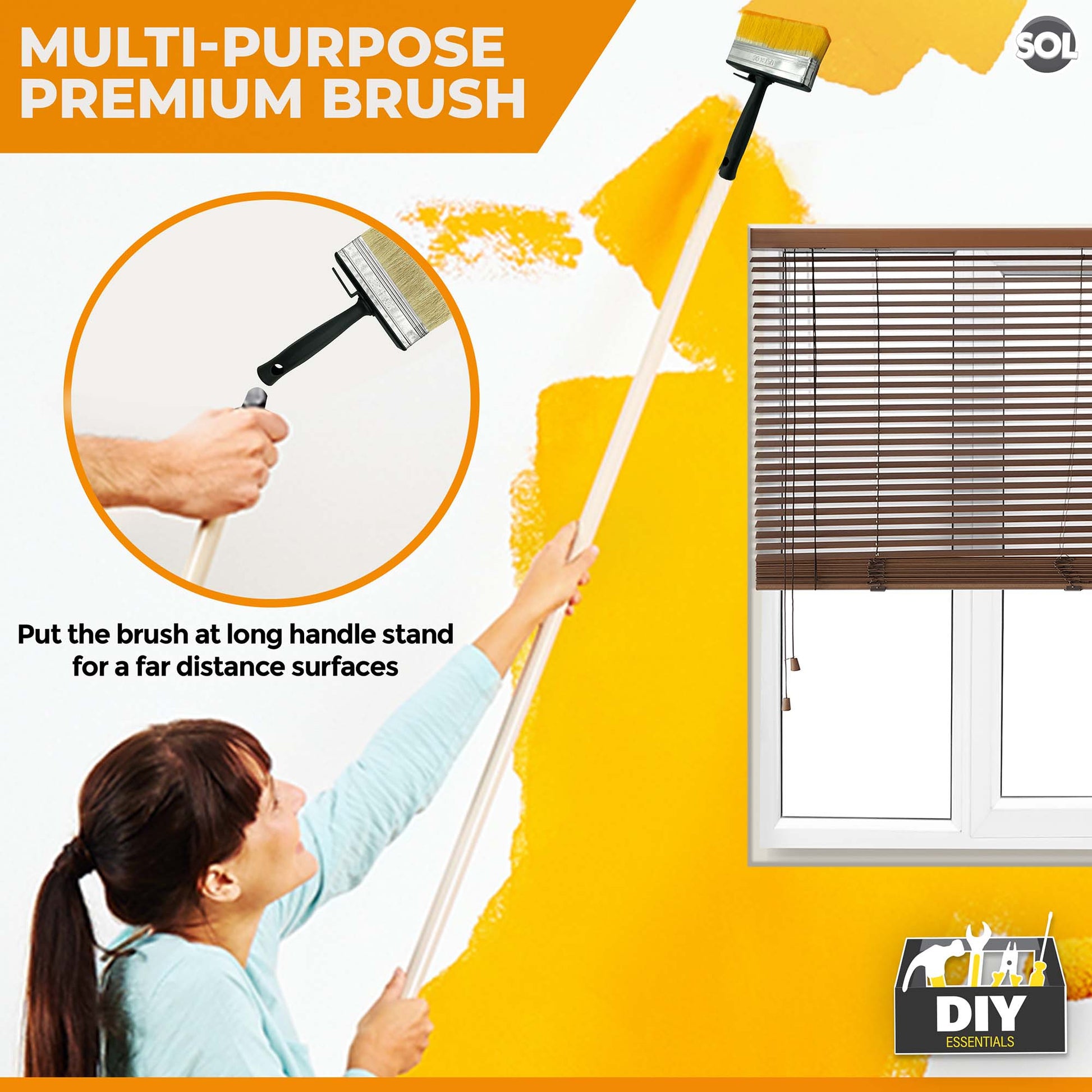 96pk Bulk Fence Paint Brushes - Block Brush Set - Decking Paint Brush - Shed and Fence Brush - Masonry Paint Brush - Wallpaper Brush - Large Paint Brush for Maintenance, Repair and Home Improvement