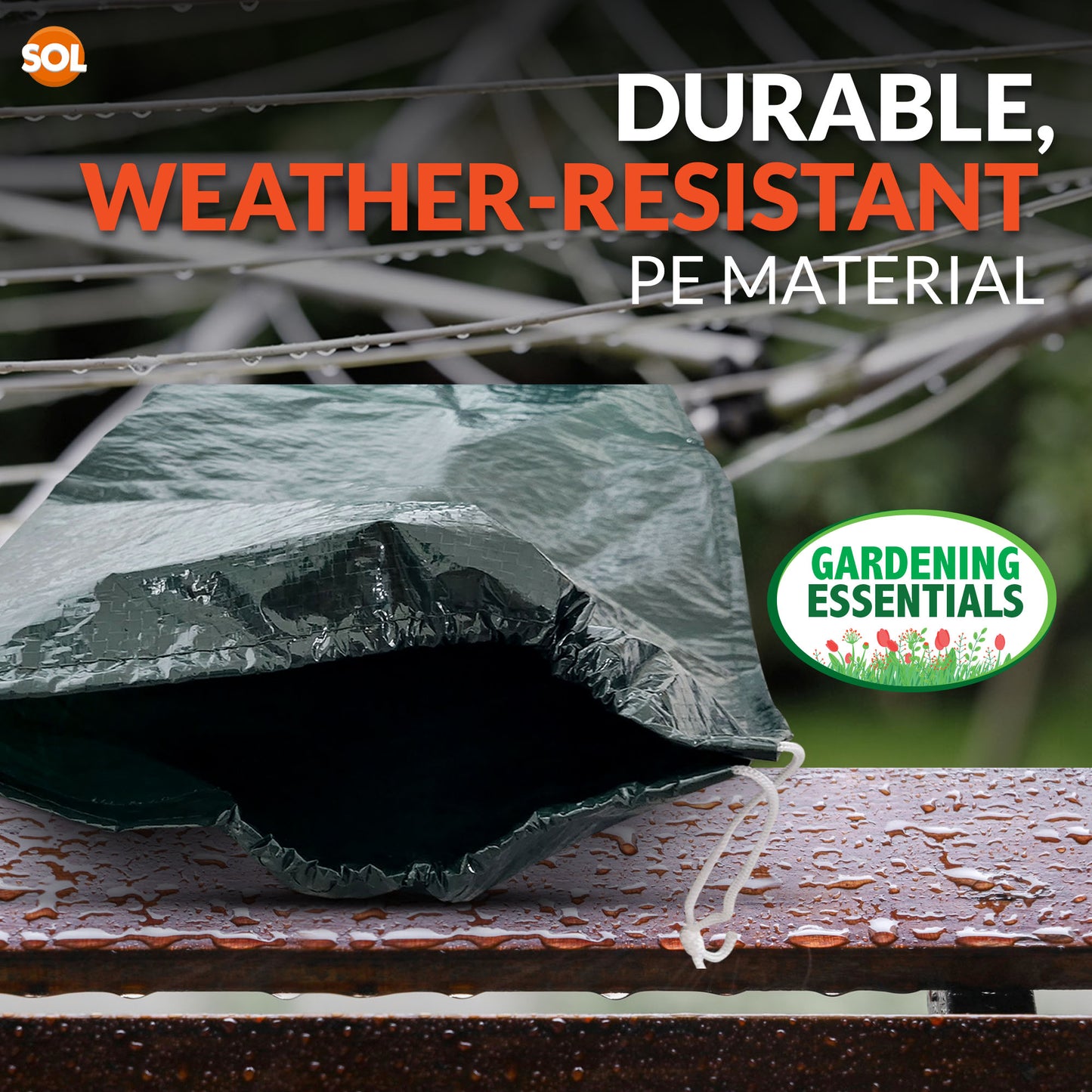 Rotary Washing Line Cover | Heavy Duty Waterproof Garden Parasol | Clothes Airer