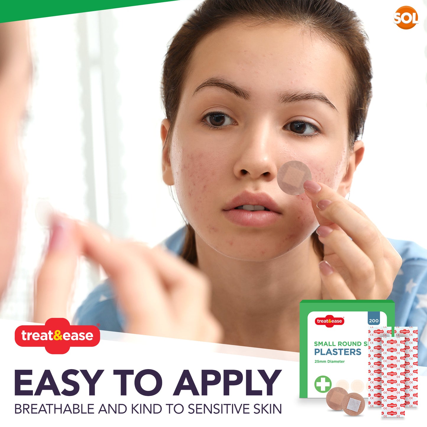 Round Spot Plasters 2.5cm | Washproof First Aid | 200 Pack