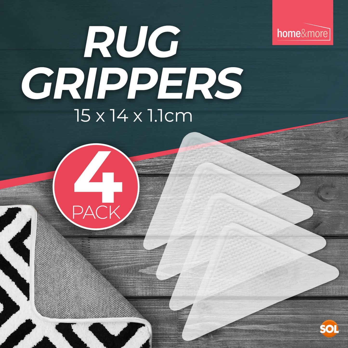 4-16 Rug Gripper Carpet Mat Anti Non Slip Grip Stopper Stickers Tape To Underlay