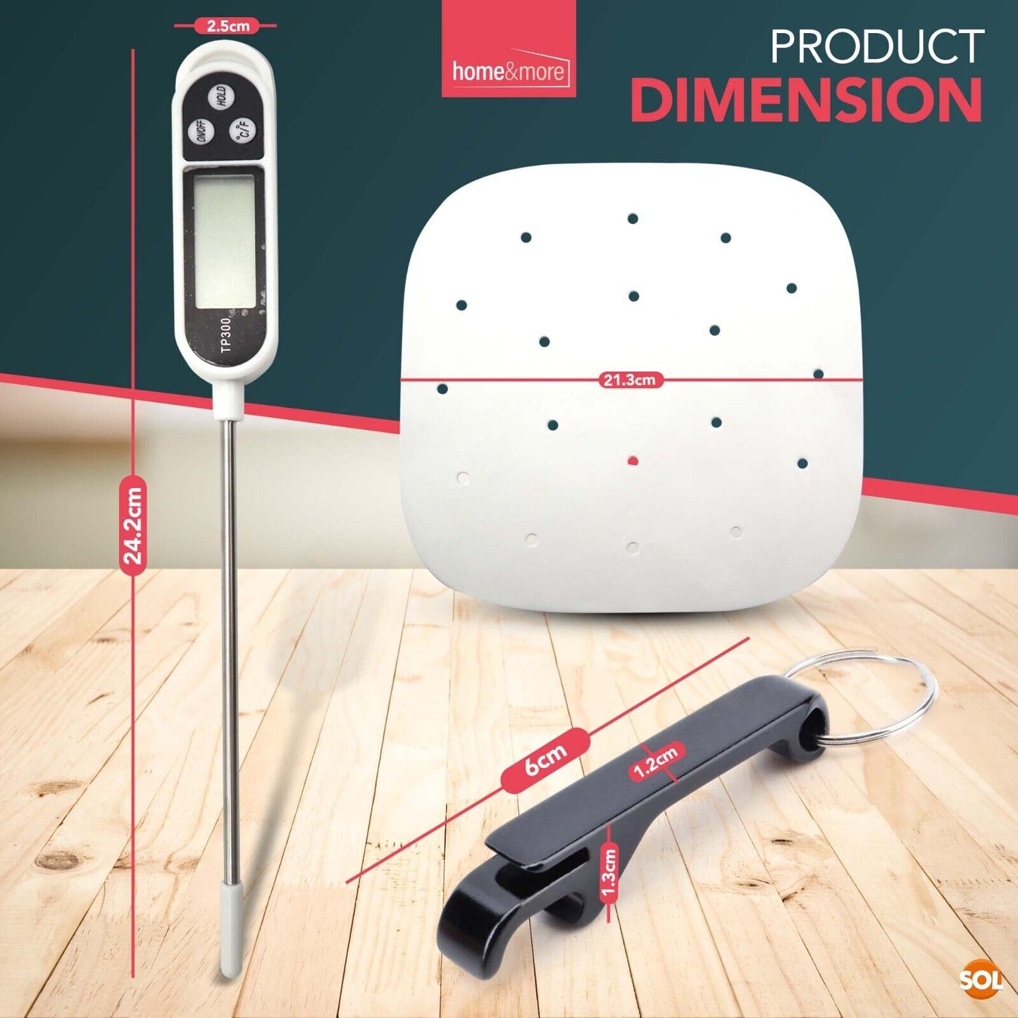 Air Fryer Essential Kit | Meat Thermometer, Liners & Bottle Opener