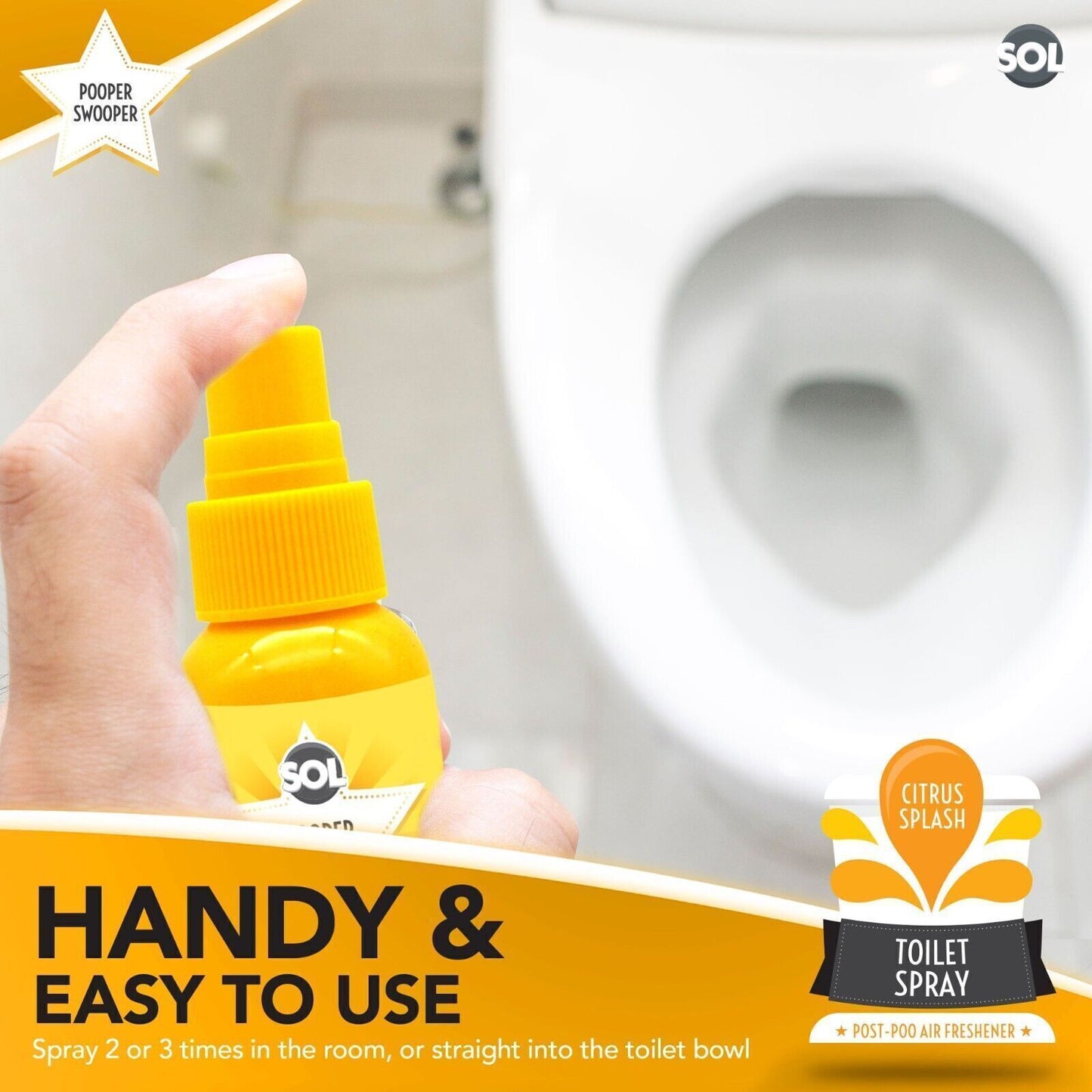 Pooper Star Toilet Spray | Citrus Fragrance Air Freshener | 6 Pack