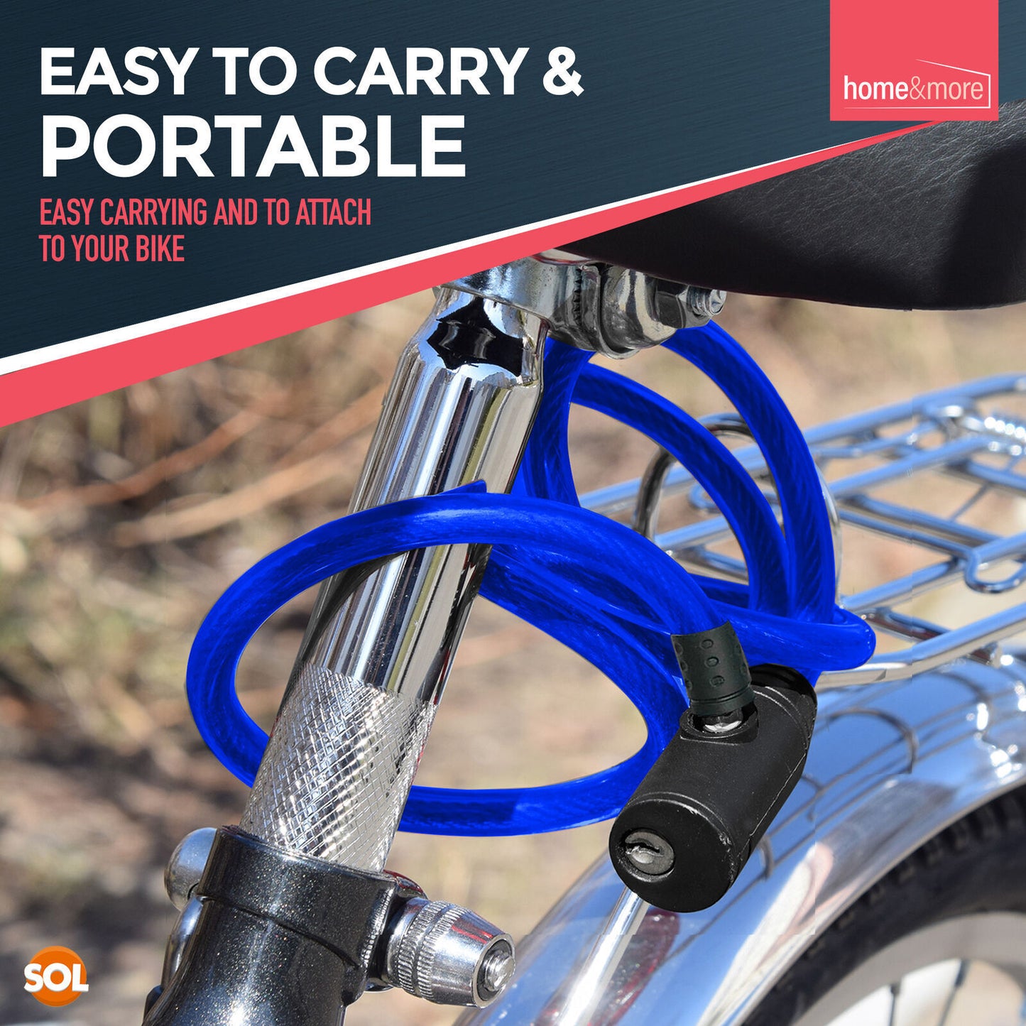 Bike Lock Cable with Keys 650mm | Steel Bicycle Security | 2 Pack