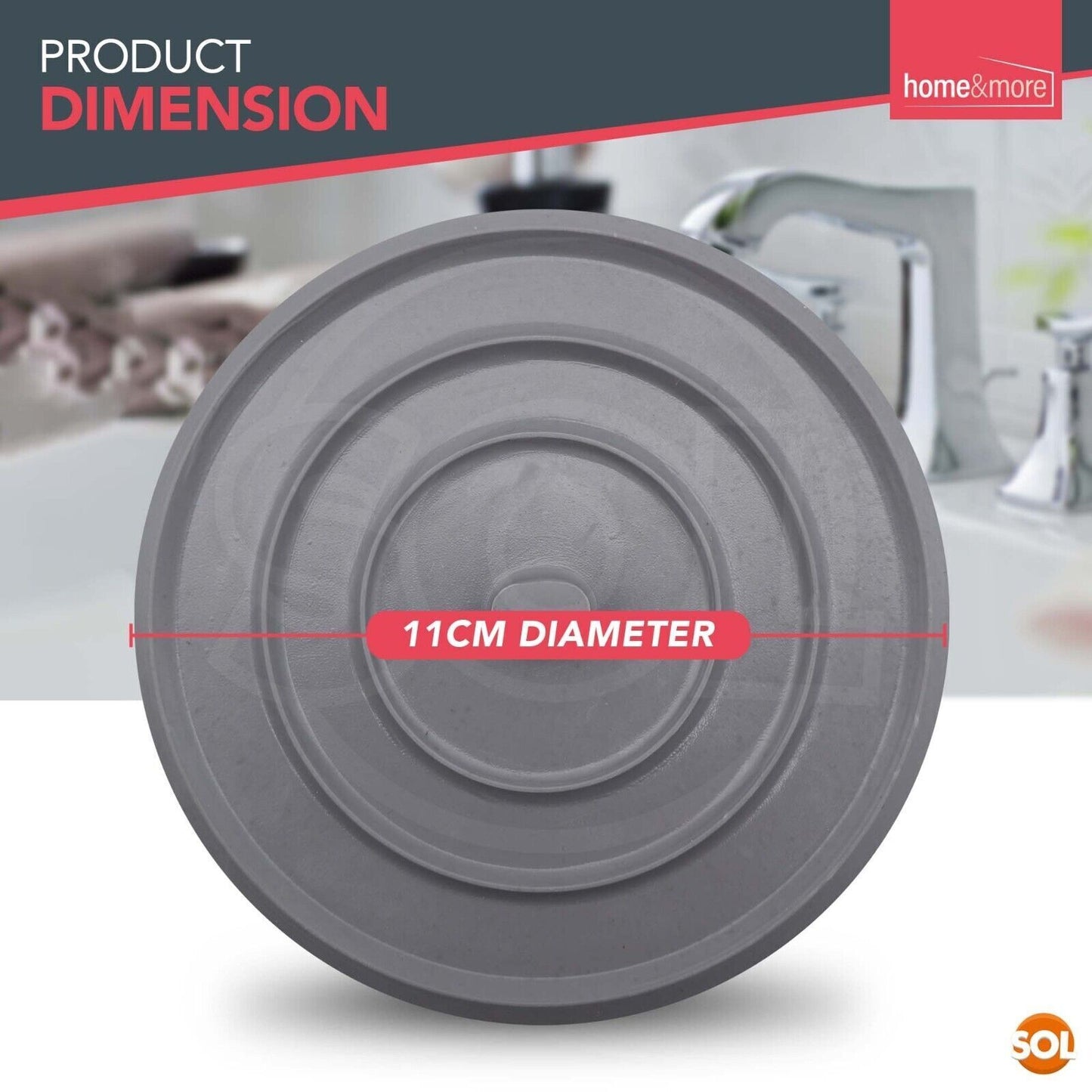 Silicone Sink Plug | Bath Kitchen Drain Hole Cover Stopper | 2 Pack