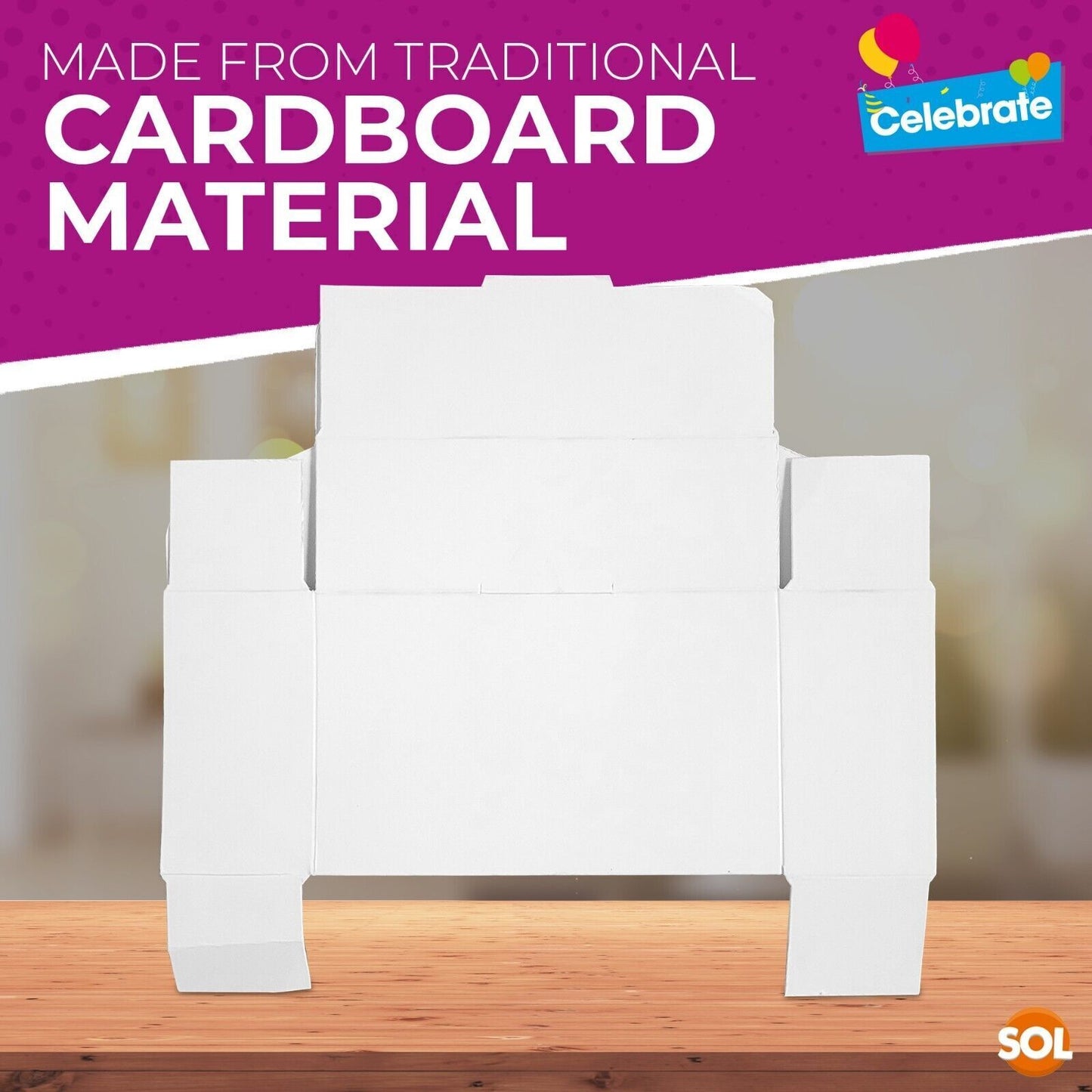 White Single Cake Slice Boxes | Wedding Party Favour | 20 Pack