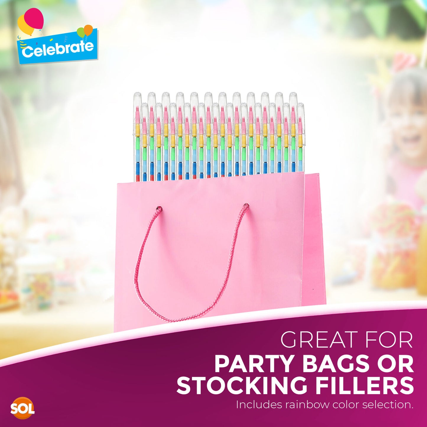 Swap Point Crayons | Stacker Swop Pencils Kids Party Favours | 12 Pack