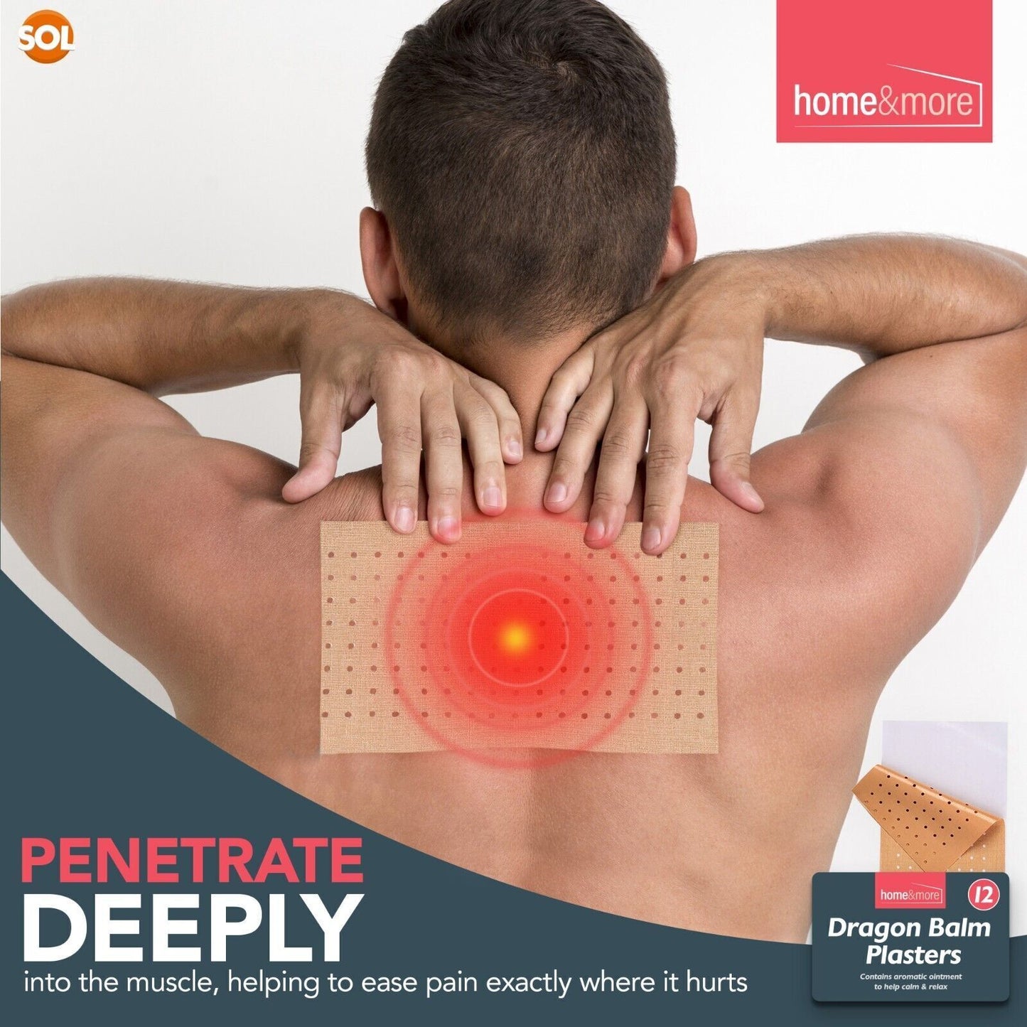 Dragon Balm Herbal Patch | Pain Relief Heat Therapy | 24 Pack