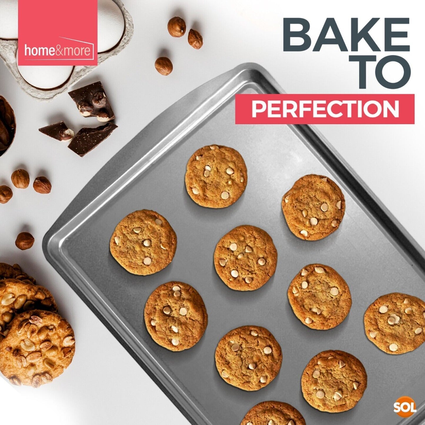 Oven Tray Set 38 x 25cm | Roasting Pan Baking Steel Sheet | 4 Pack