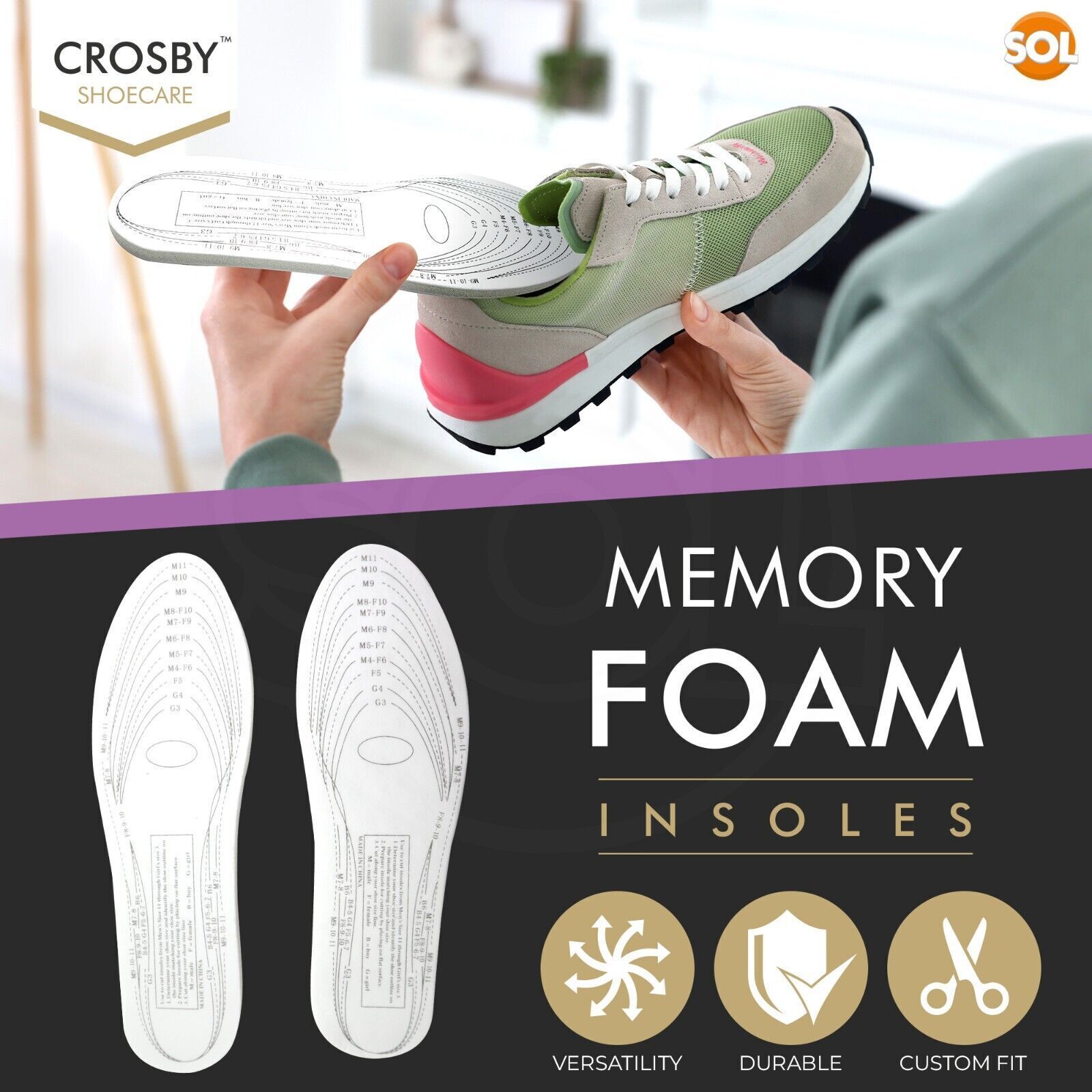 Memory Foam Insoles For Shoes Boots Trainers Orthapaedic Pads Unisex Sizes 4-11