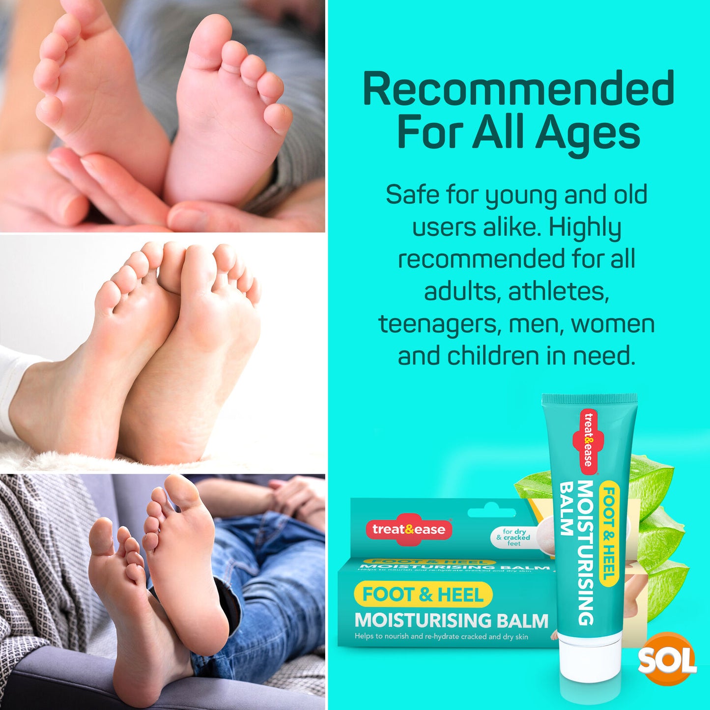 Foot Heel Balm Dry Cracked Skin Repair Cream Soothing | 2 Pack