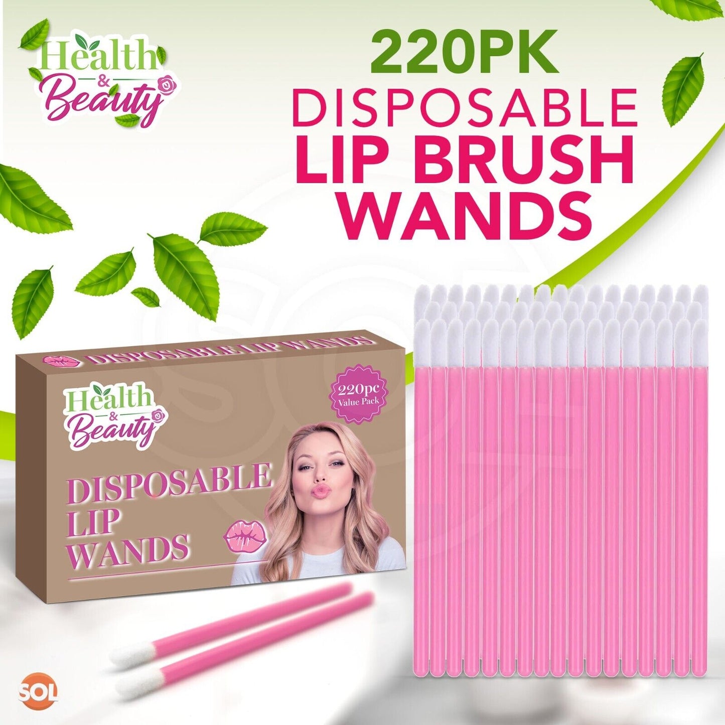 Disposable Lip Brushes Lipstick Gloss Wands | 220 Pack