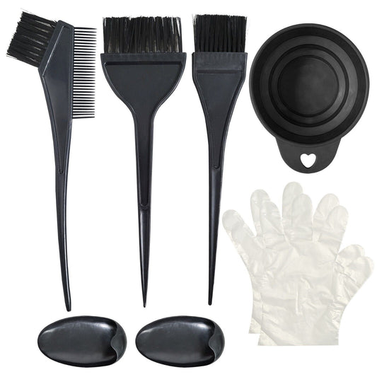 Hair Dye Kit Mixing Bowl Brush Gloves | 7 Pack