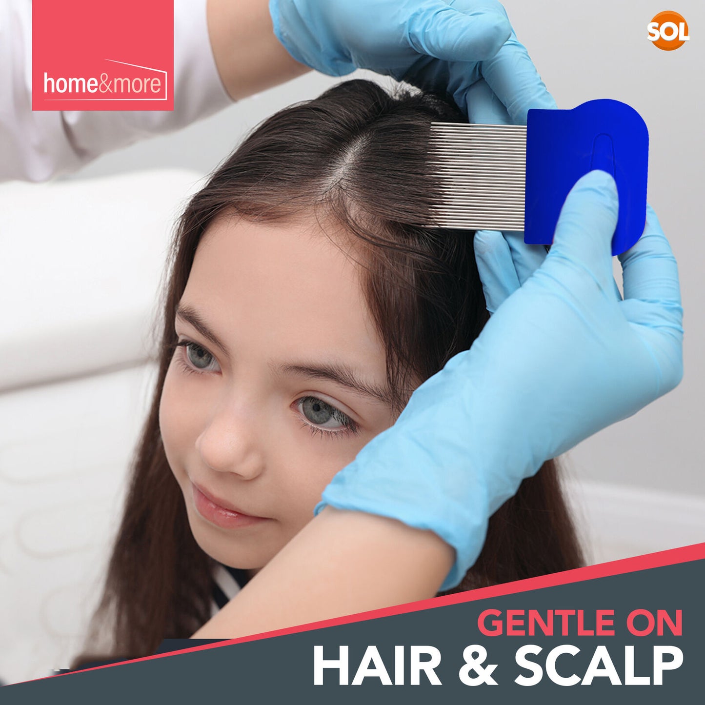 Head Lice & Flea Removal Comb | Fine Tooth Metal Tool | 2 Pack