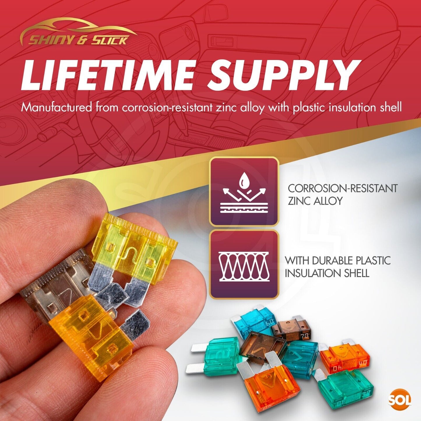 Mini Car Fuses 2-40A | Micro Blade Set with Puller | 120 Piece