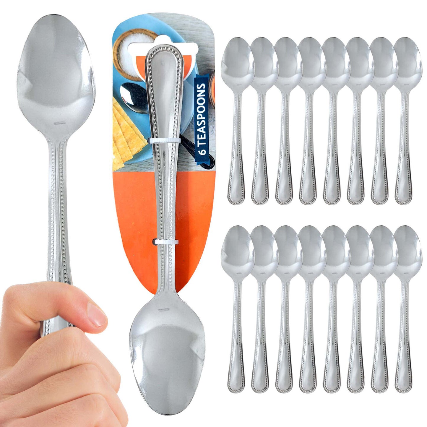 Stainless Steel Tea Spoons | Quality Cutlery Set | 6 Pack