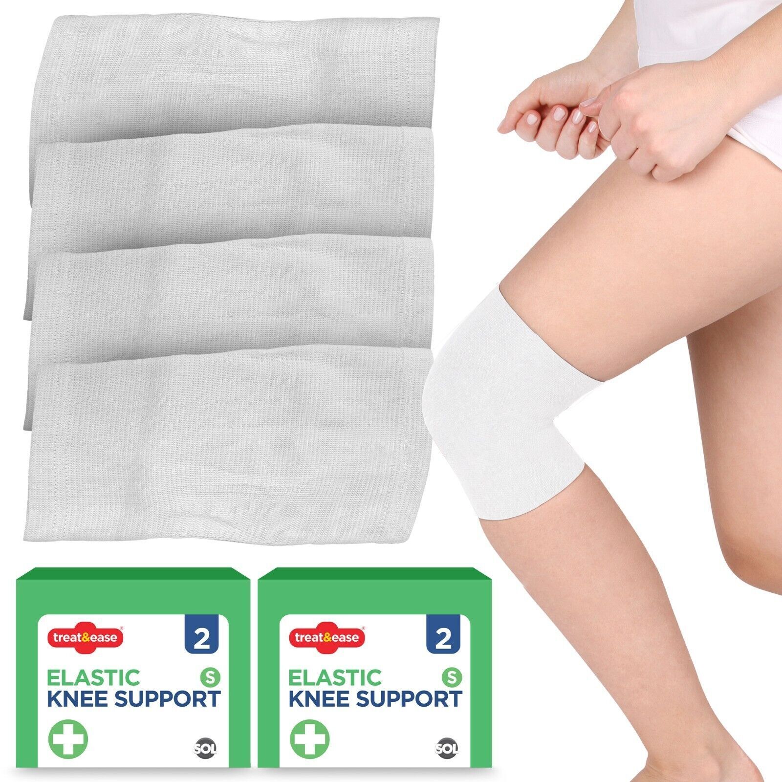 2-4PK Elastic Knee Support Bandage Compression Sleeve Wrap Pair For Pain Relief