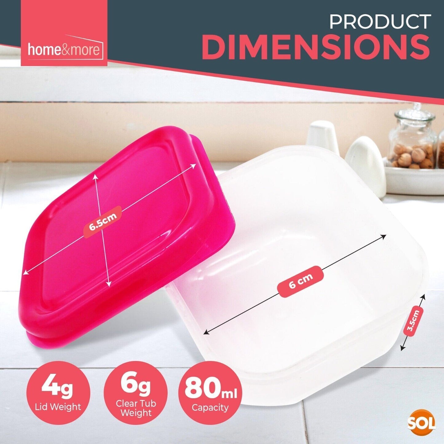 Mini Plastic Storage Containers | Clear Small Boxes | 24 Pack