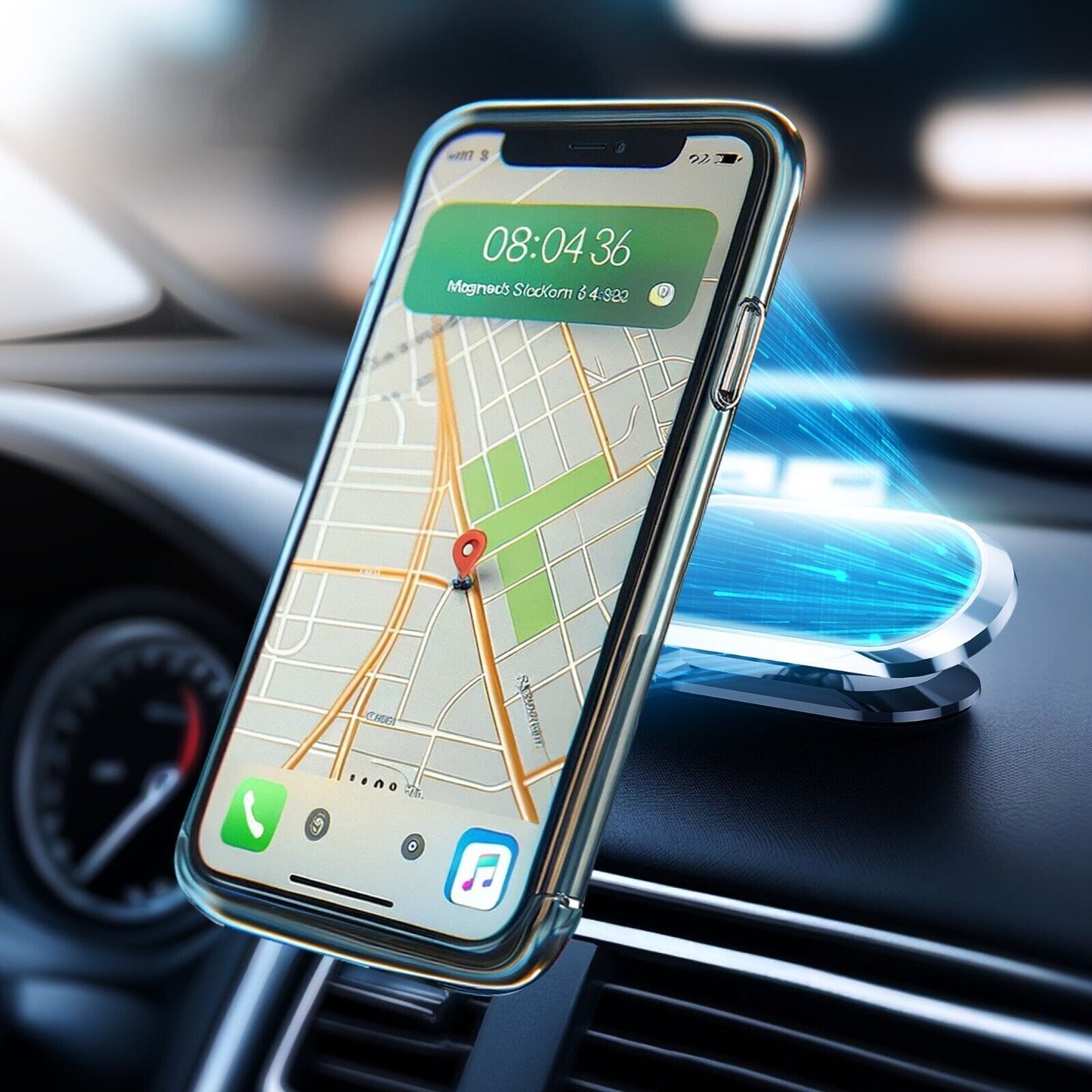 Universal Magnetic Car Phone Holder | Dashboard Mount 360° Rotating