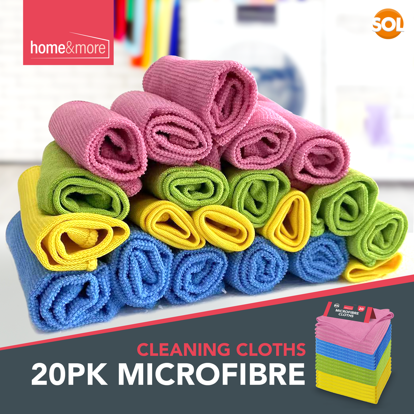 Microfibre Cleaning Cloths | Car Drying & Polishing Towel | 20 Pack