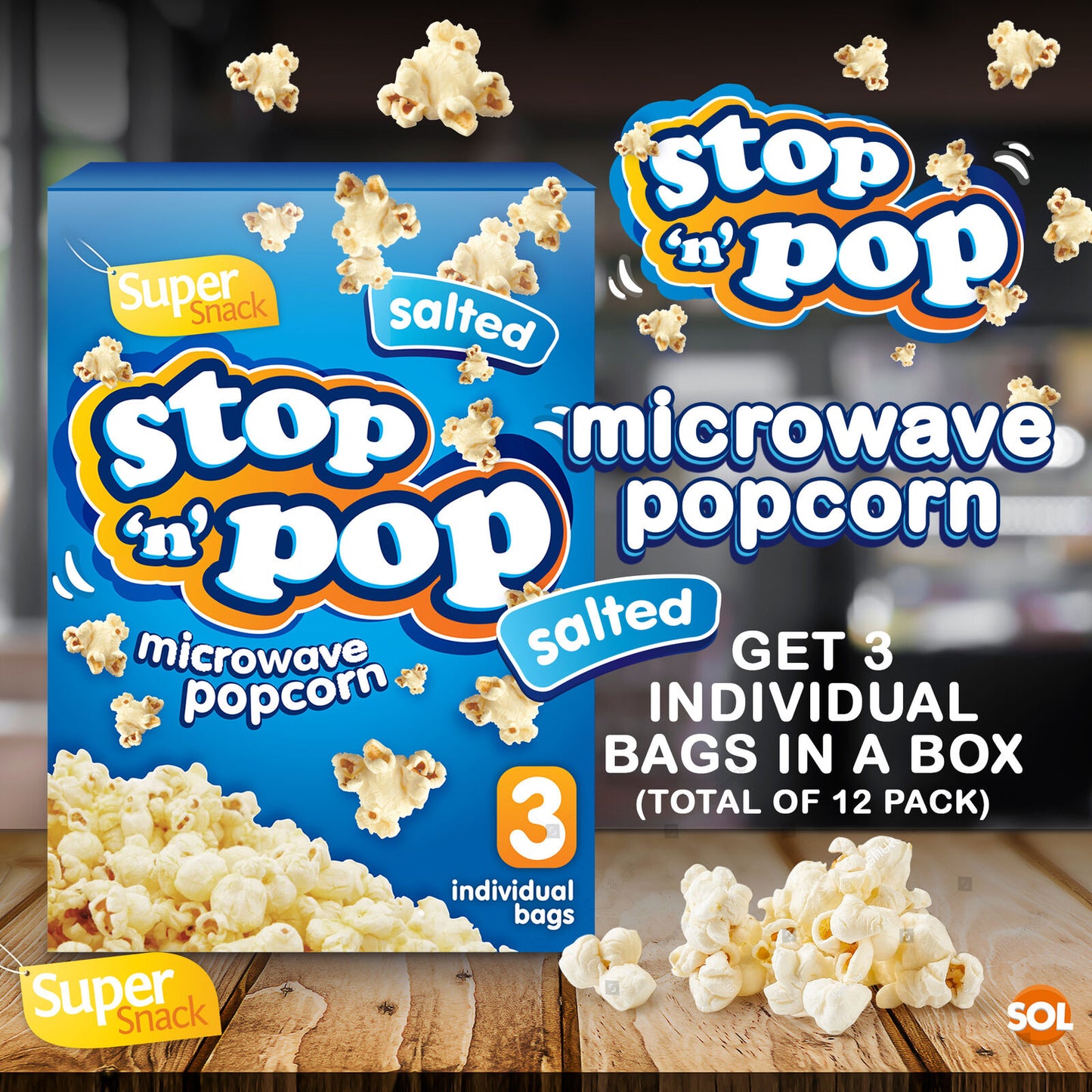 Microwave Popcorn Salted 85g | Movie Snack Bags | 12 Pack