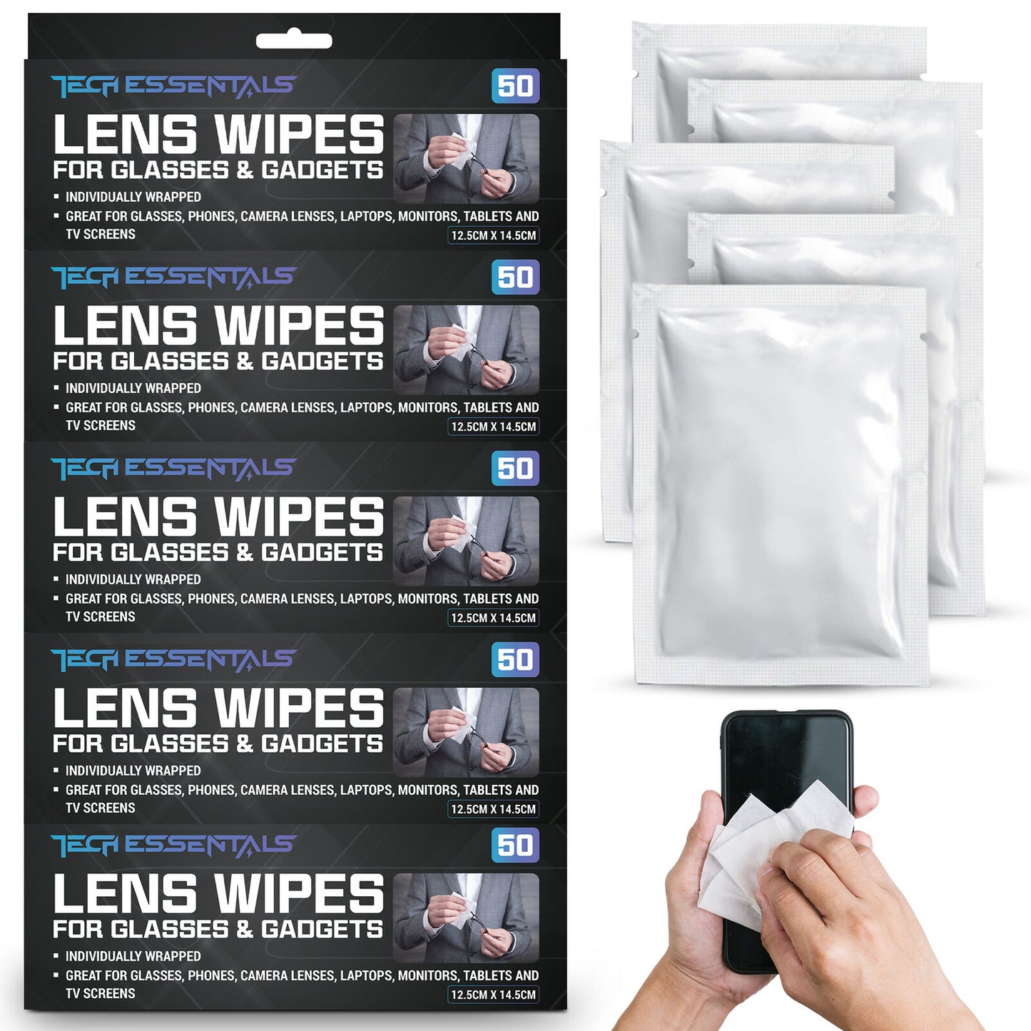 50-300pk Glasses Wipes For Spectacle Lens Optical Phone Camera Cleaner Cleaning