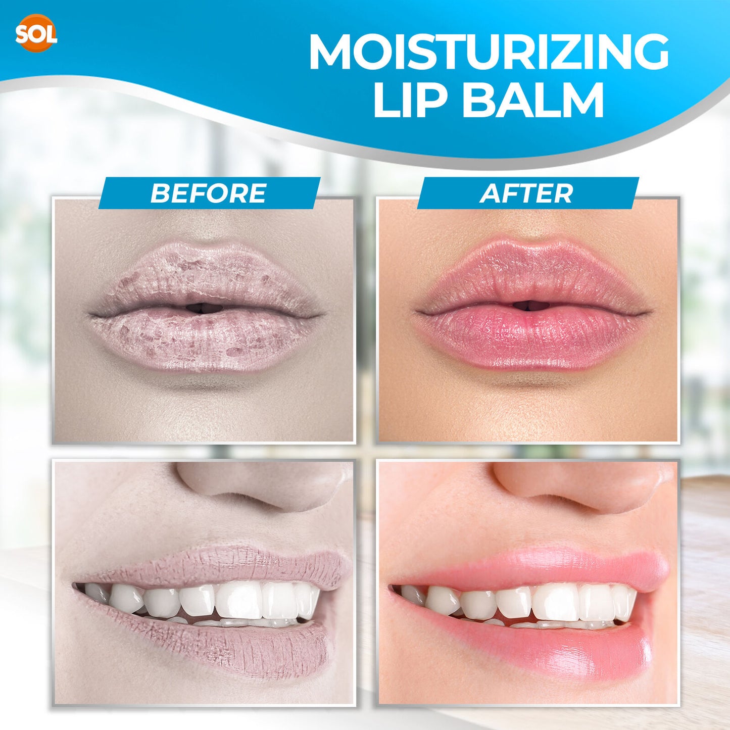 Unscented Lip Balm Set | Moisturising Vitamin E Stick | 7 Pack