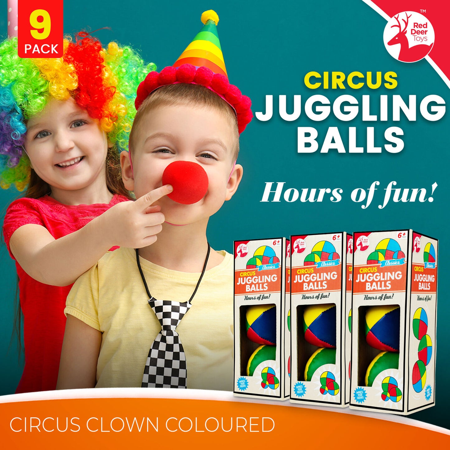 9 Juggling Balls Professional Pro Learn to Juggle Coloured Set Circus Clown Toy