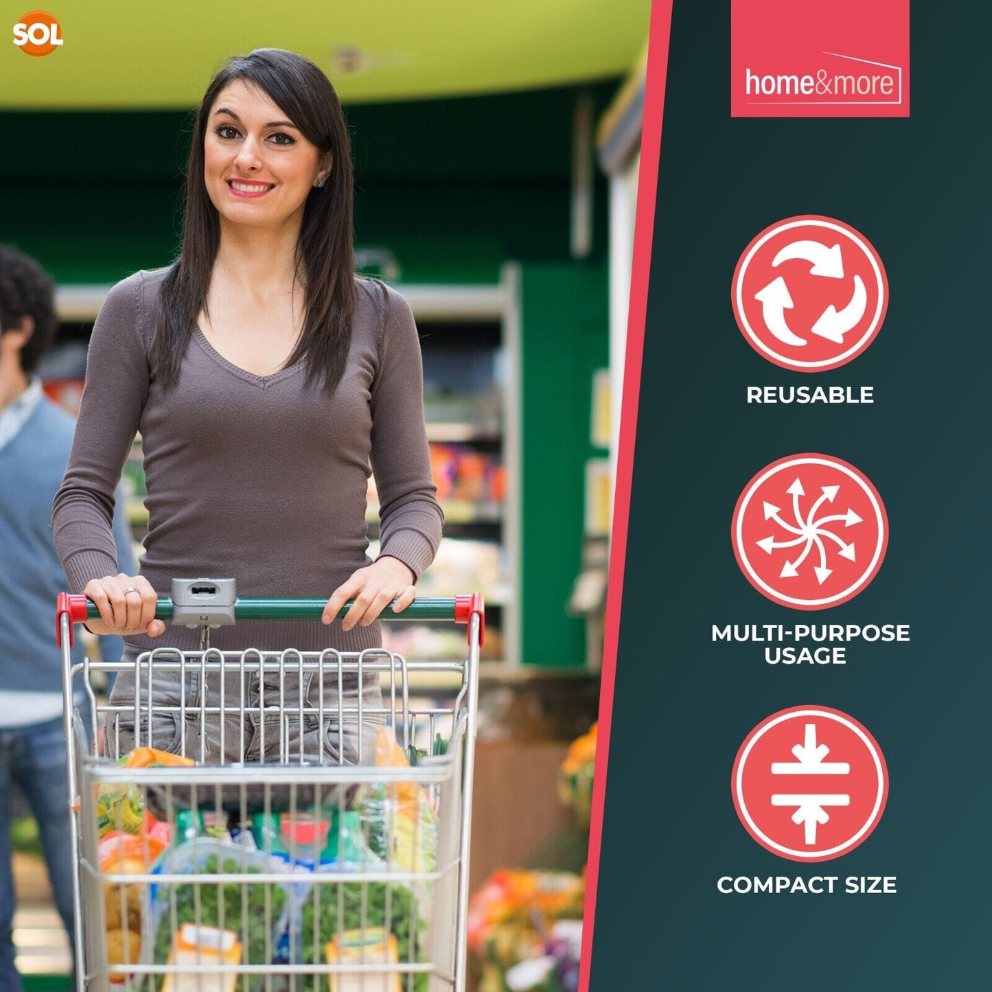 6-24 Trolley Coin Token Removable Supermarket £1 One Pound Shopping Cart Holder