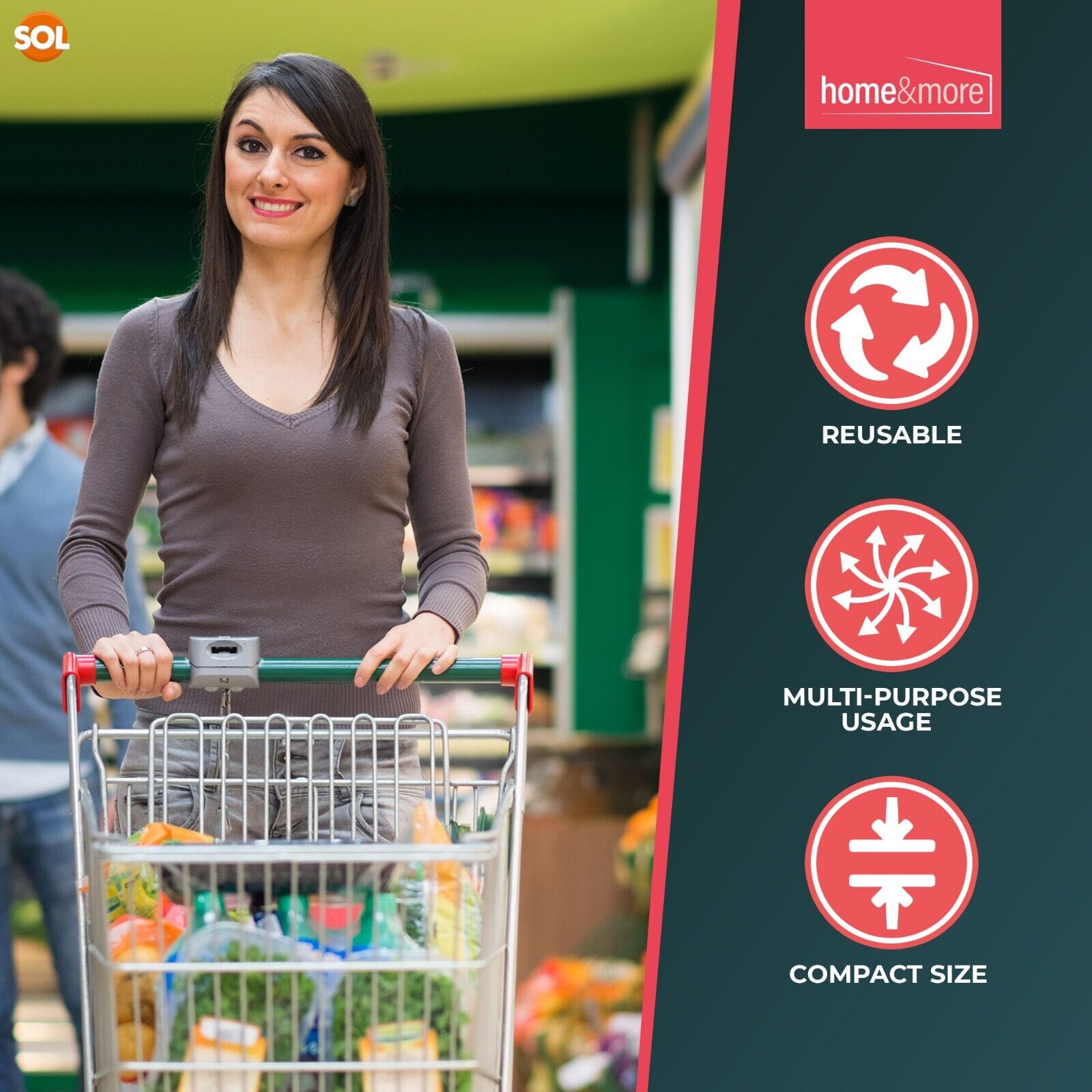 6-24 Trolley Coin Token Removable Supermarket £1 One Pound Shopping Cart Holder