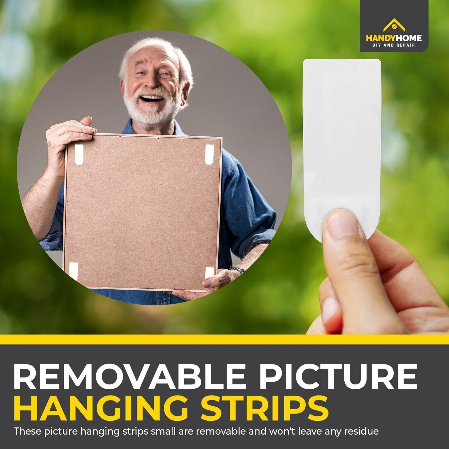 12-48pk Damage Free Hanging Strips | Self Adhesive Stick On Wall Picture Frames