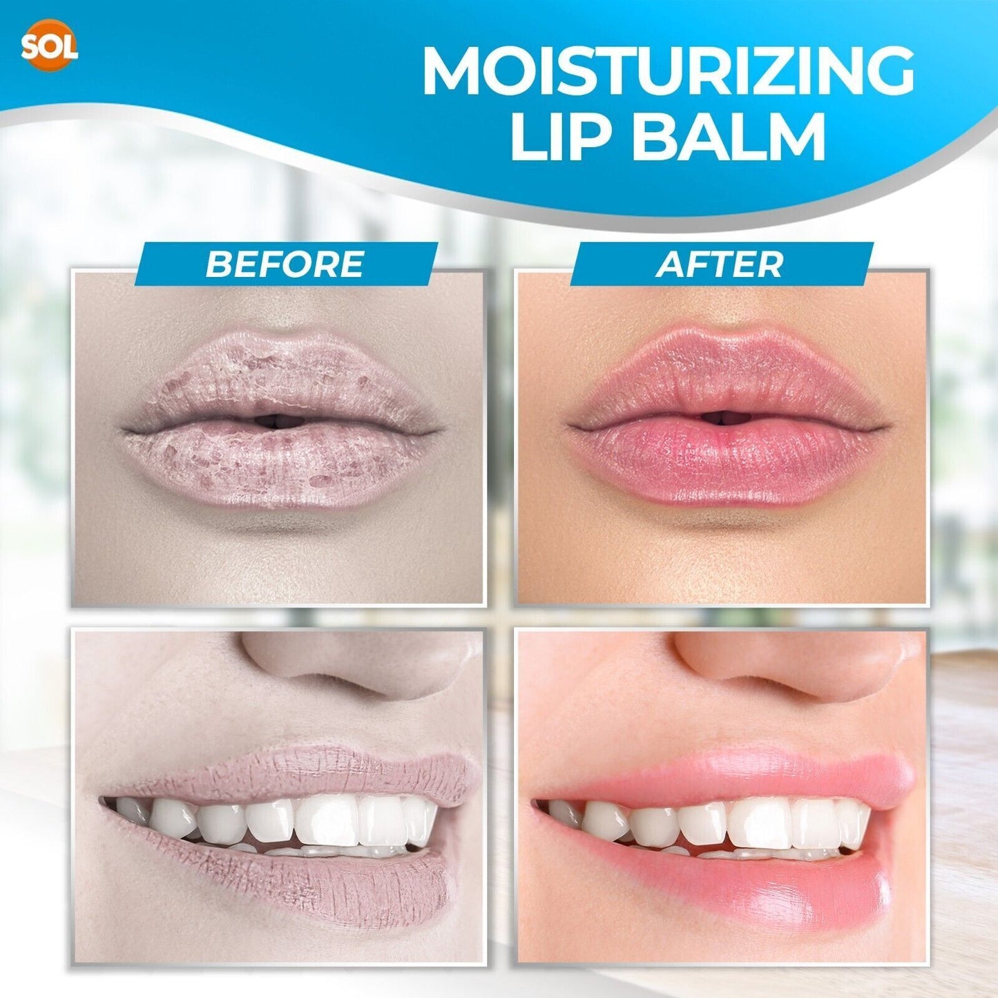 Unscented Lip Balm Set | Moisturising Vitamin E Stick | 7 Pack