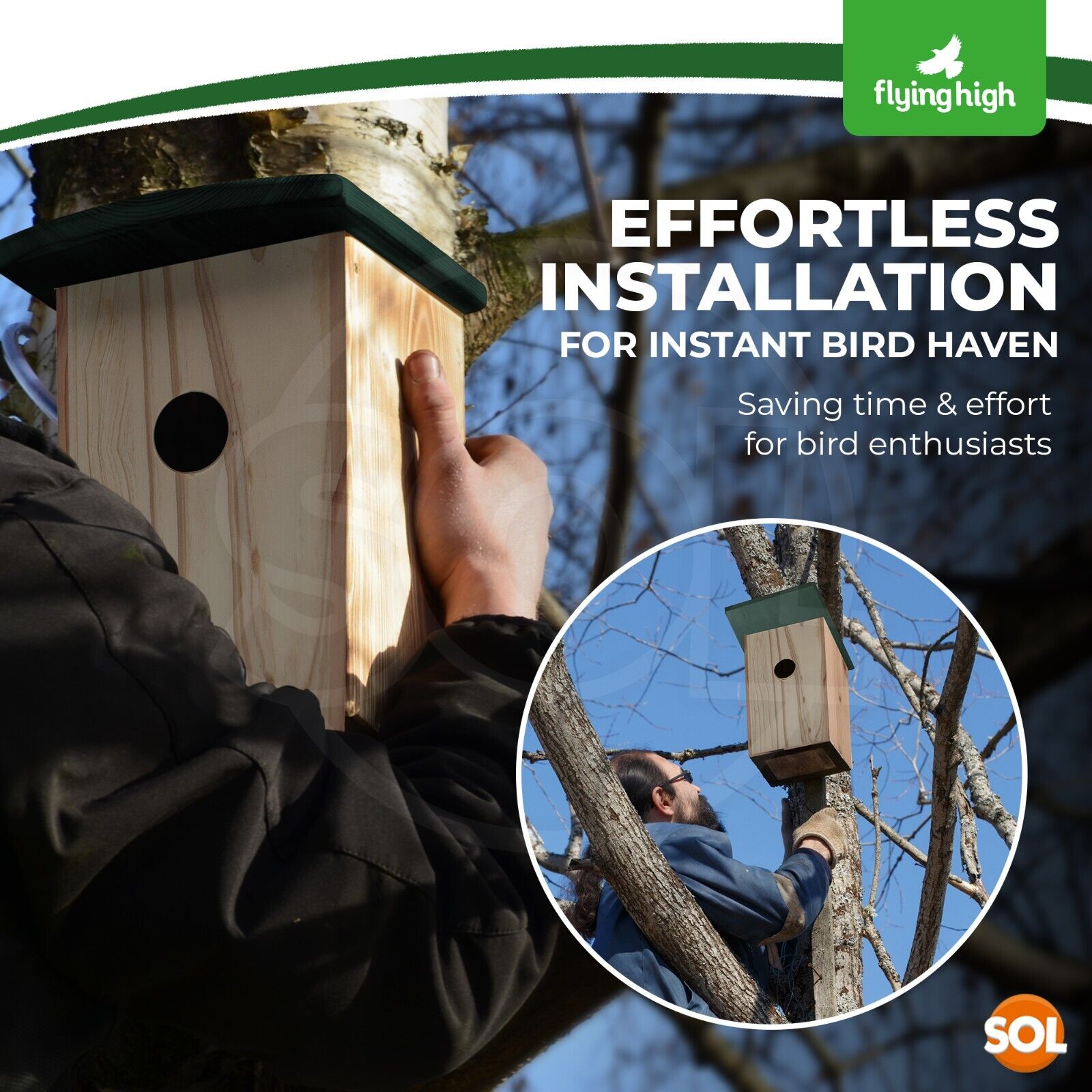 4-12pk Wooden Bird Nesting Boxes | Nest House for Small Wild Finch Robin Sparrow