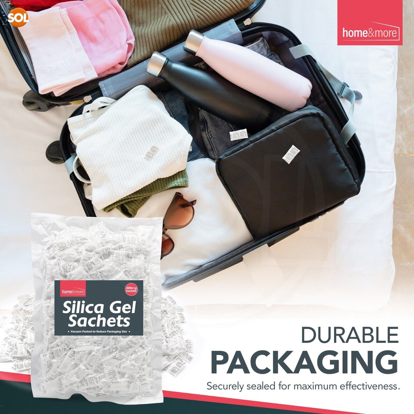 Silica Gel Sachets 1g Reusable Moisture Absorber | 300 Pack