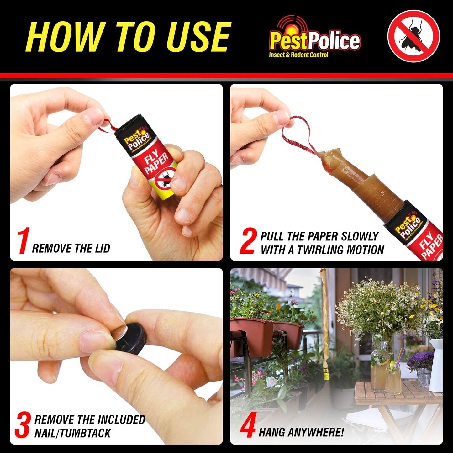 Fly Catcher Insect Trap Killer Bug Flies Wasp Sticky Paper Strong Glue Roll Tape