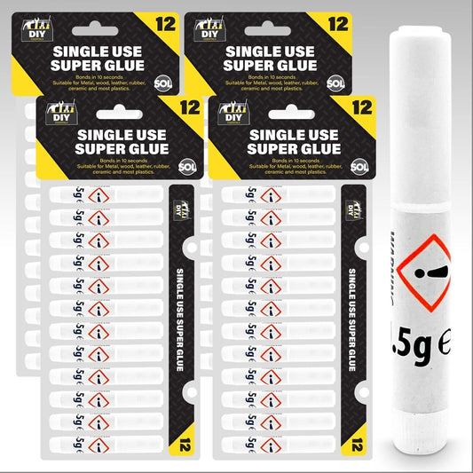Super Glue | Extra Strong Adhesive for Plastic & Wood | 48 Pack