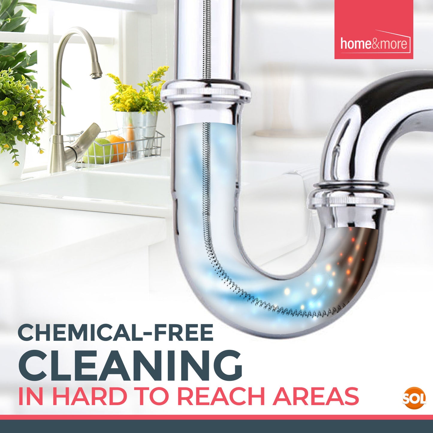 Flexible Drain Unblocking Rods 1M | Sink Cleaner Tool | 2 Pack