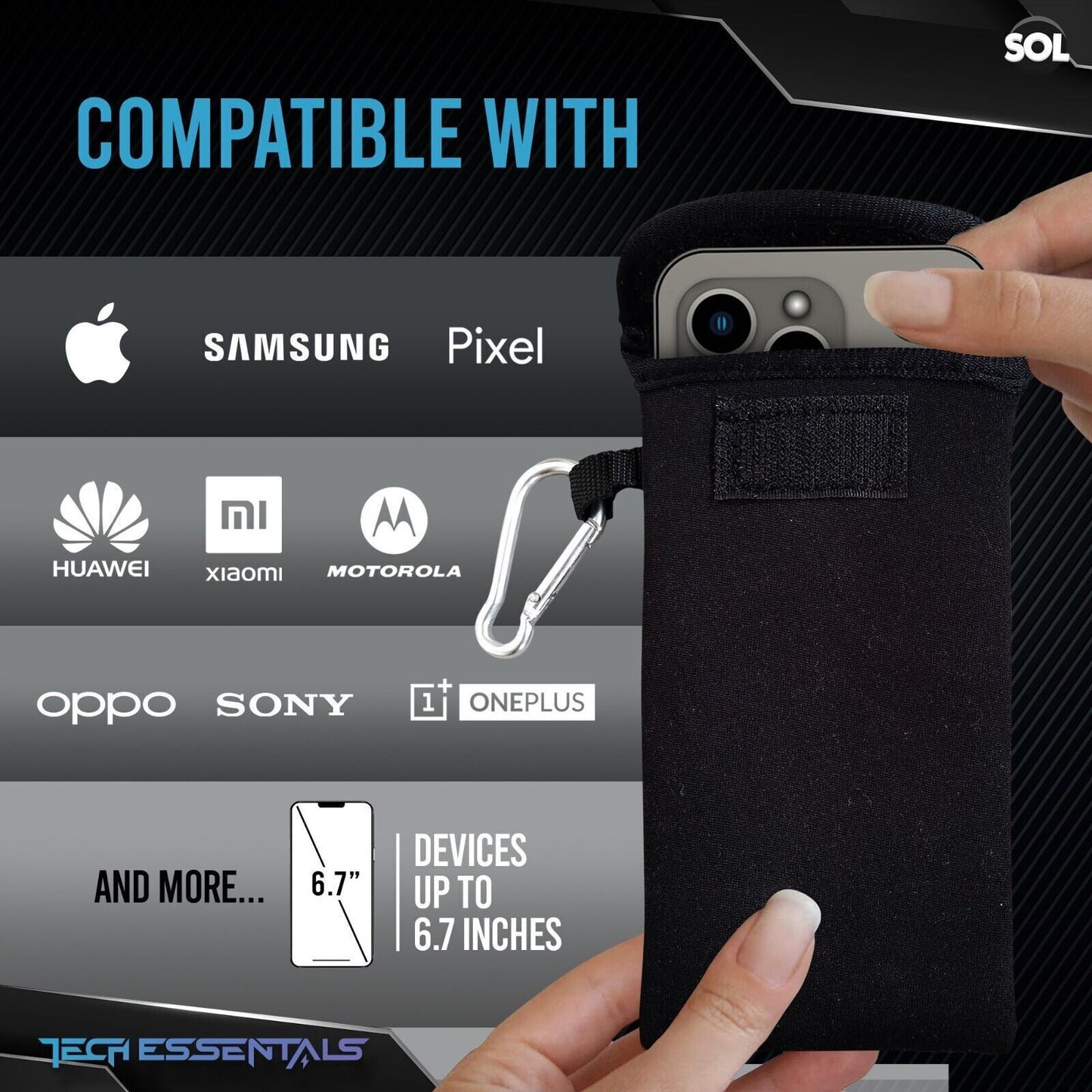 Neoprene Phone Case Sock Cover Pouch | Universal Mobile Up to 6.7 Inch