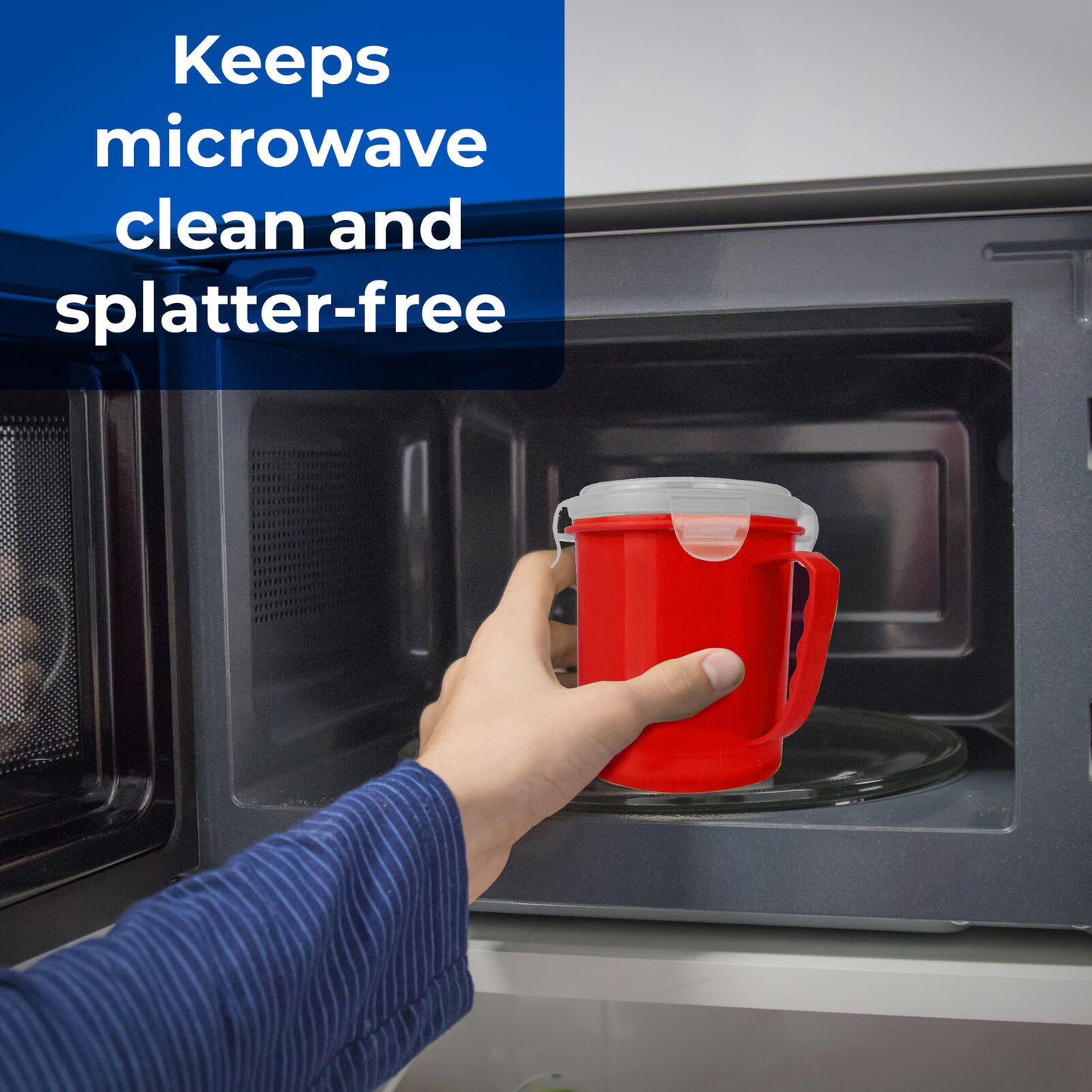 Microwave Soup Mug 700ml | Airtight Food Bowl Cup | 2 Pack