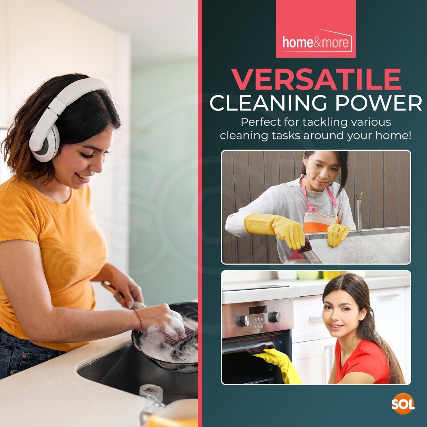 Soap Filled Pads Sponge Scourer Steel Wool | Kitchen Cleaning | 15 Pack