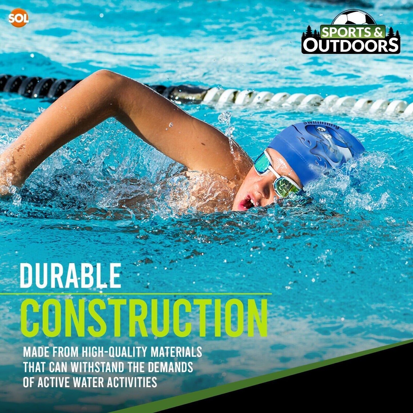 Kids Swimming Cap | Waterproof Fabric Swim Hat for Boys & Girls