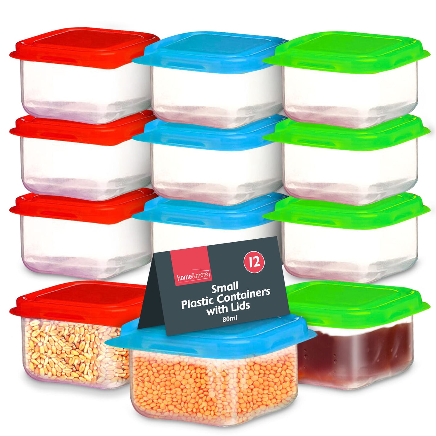 12pk Mini Plastic Storage Containers | Clear small boxes Jewelry box Food Pots