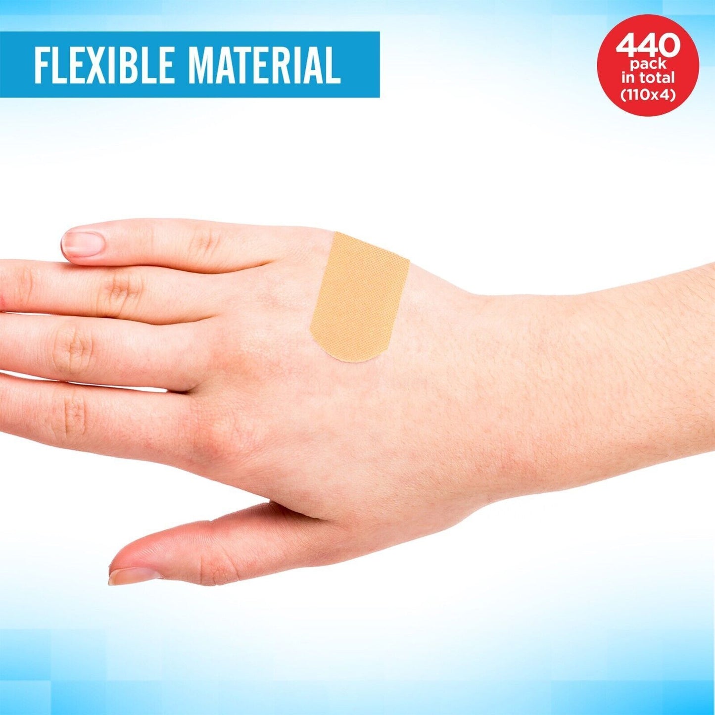 Assorted Fabric Plasters | Flexible Breathable | 440 Pack