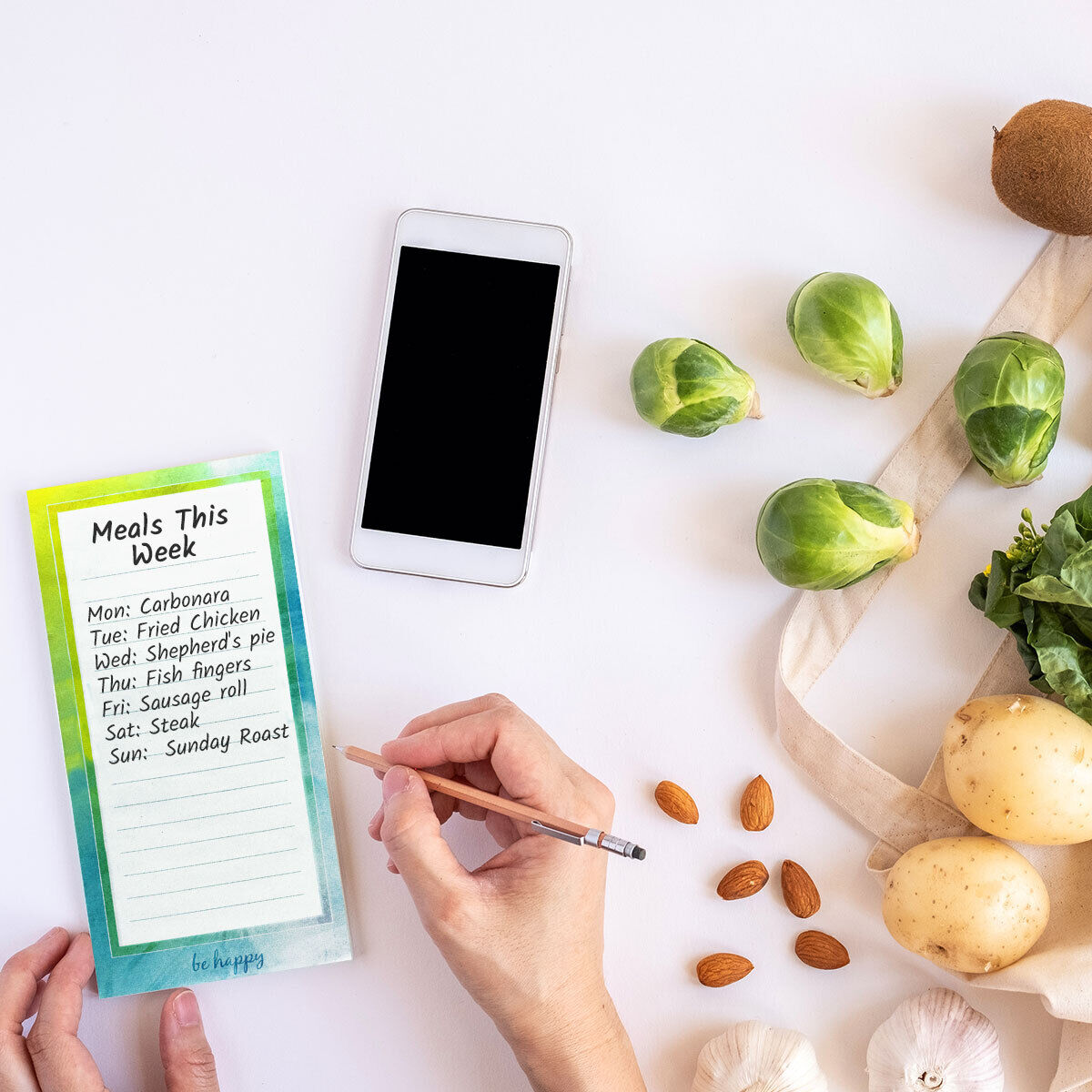 Magnetic Shopping List Pad | Fridge Memo Planner | 80 Pages