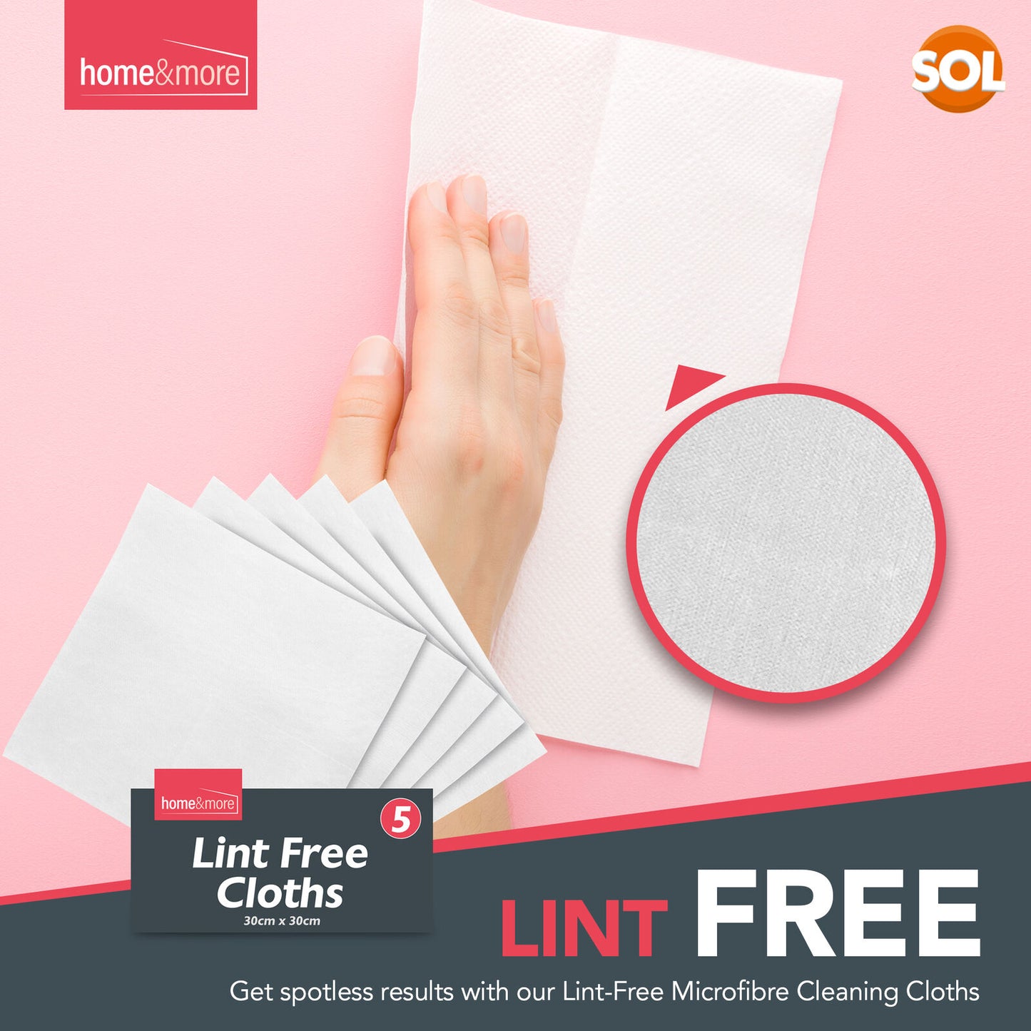 5-10 Lint Free Cloths 30x30cm | White Cleaning Polishing Oil Dye Wax Car Polish