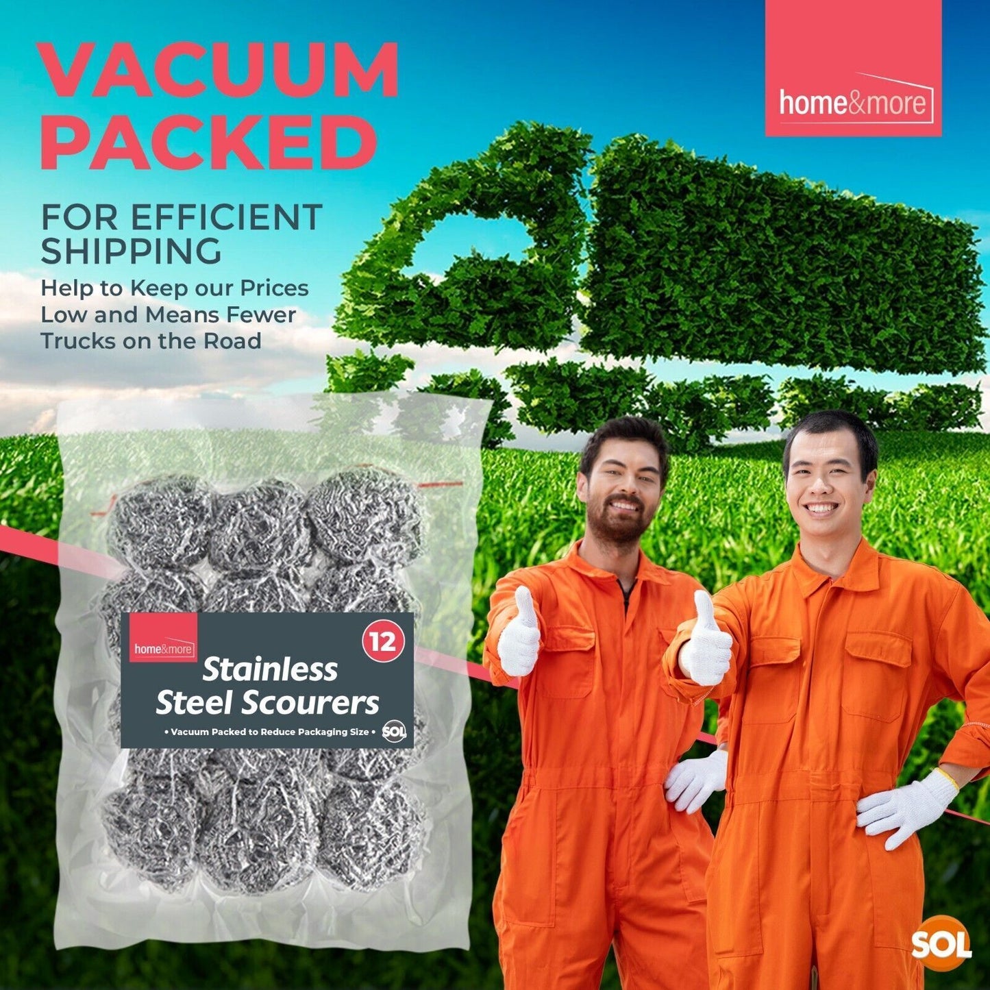 Stainless Steel Scourers Heavy Duty Pan Pads | 12 Pack