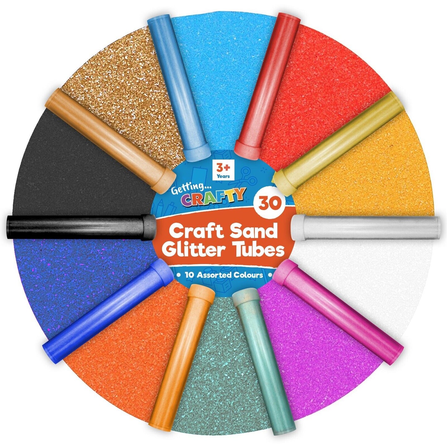 30-60 Decorative Coloured Craft Sand Assorted Colours Glitter Shaker Pots Tubes