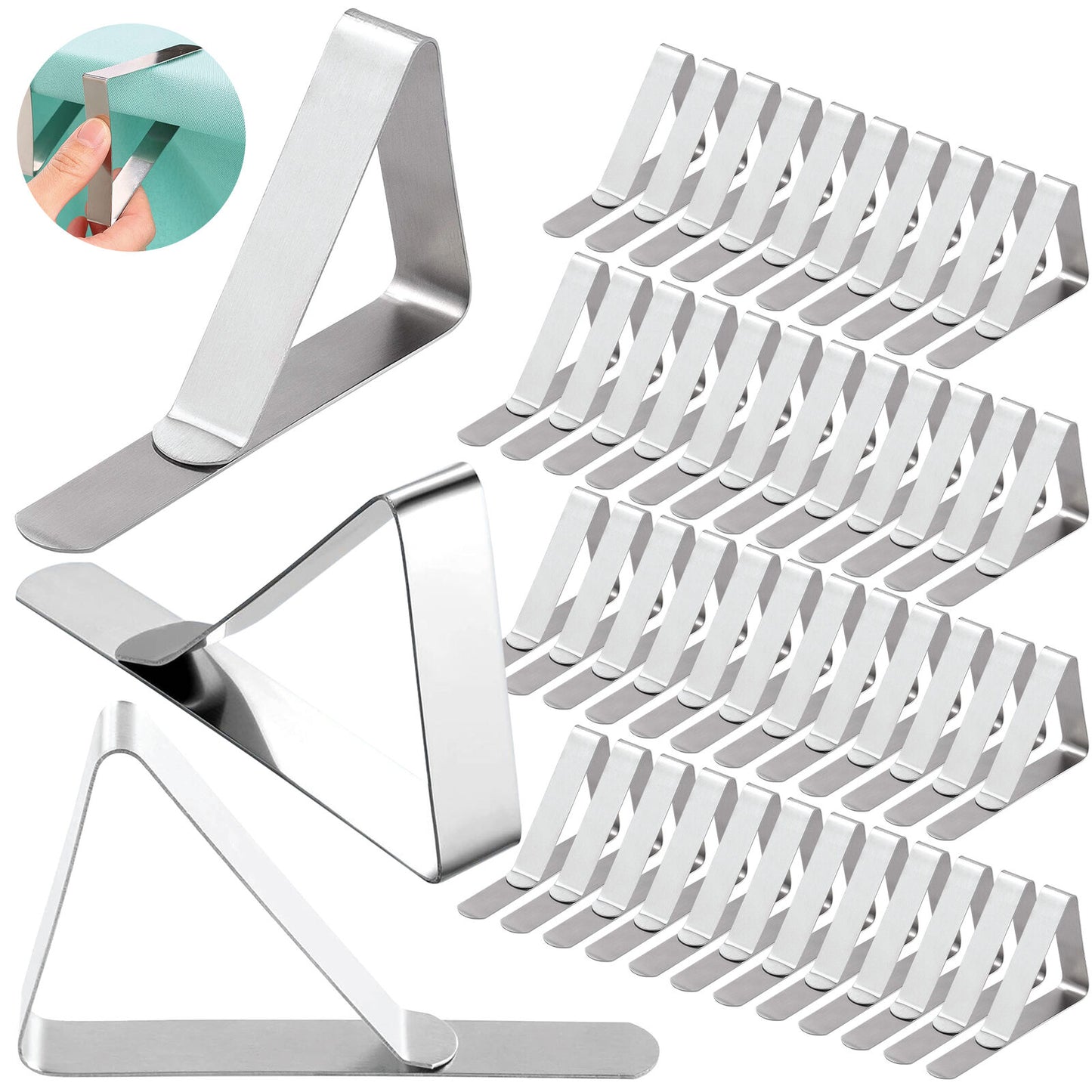 Table Cloth Clips | Metal Stainless Steel Picnic Clamps Pegs | 16 Pack