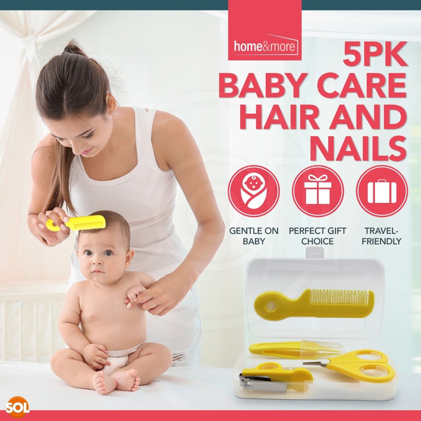 5PC Baby Grooming Set Kit Manicure Healthcare Scissors Nail Clippers File Comb