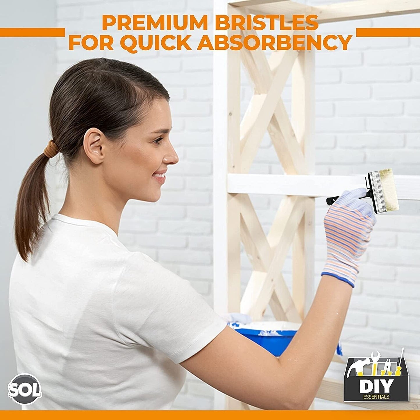 Shed Fence Brush 5 Inch | Multipurpose Paint Paste Wood Decking | 4 Pack